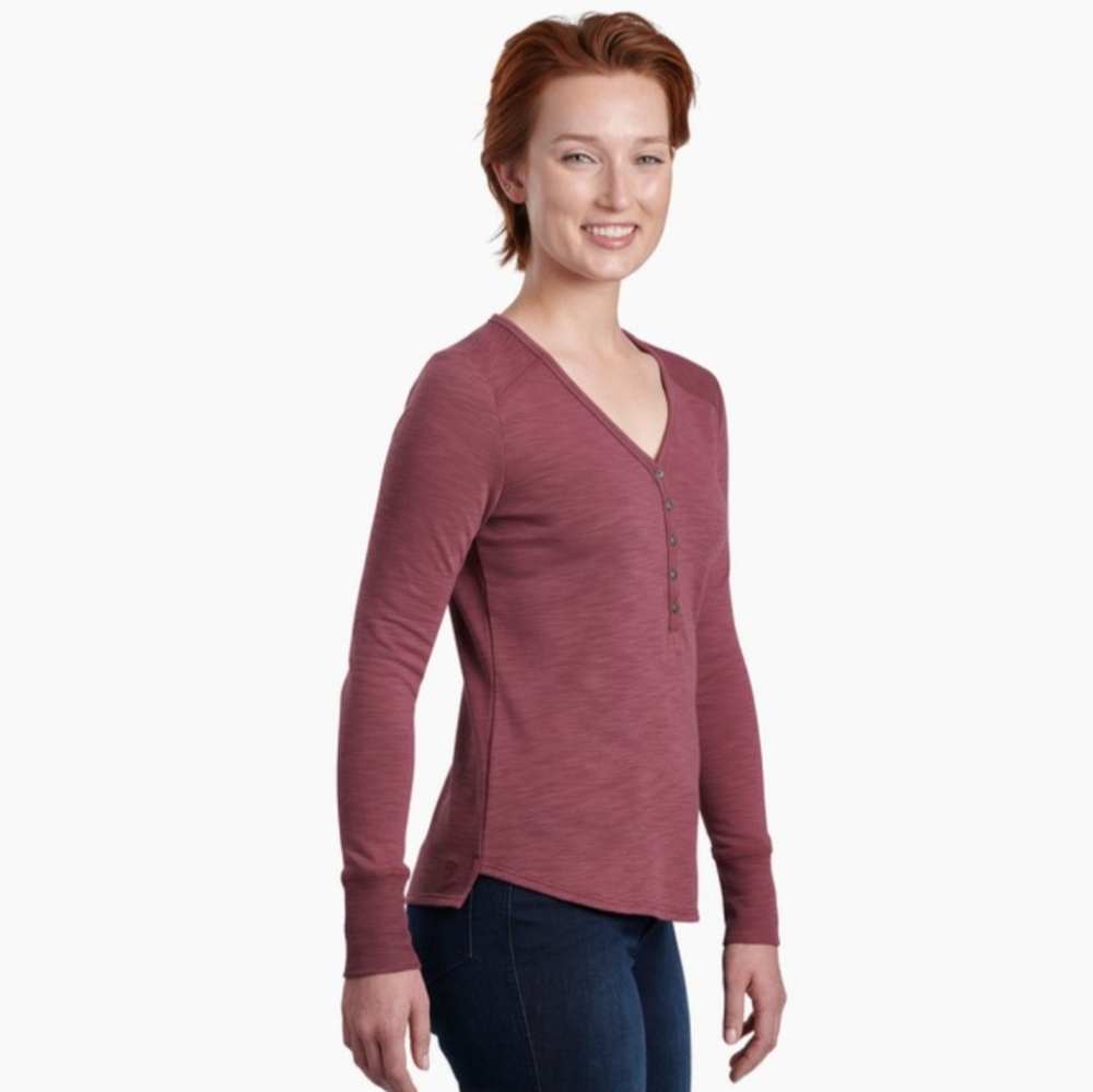 Kuhl Lola Henley Long Sleeve Top Deep Blush Medium